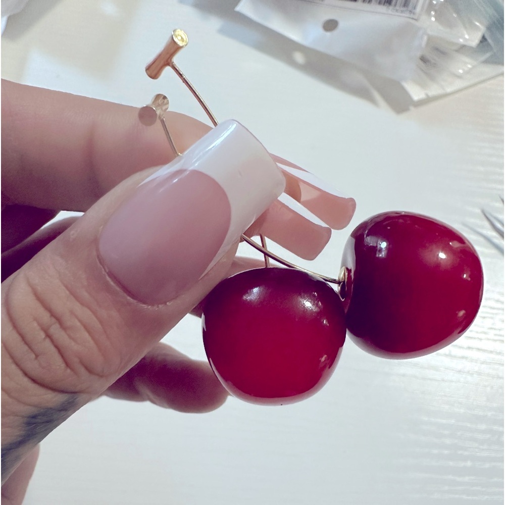 s925 Sterling Silver Cherry Earrings
